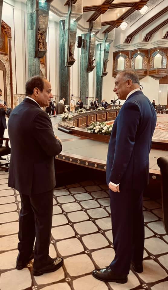 السيسي يتابع مع رئيس وزراء العراق الموقف التنفيذي لمشروعات التعاون الثنائي في مختلف المجالات