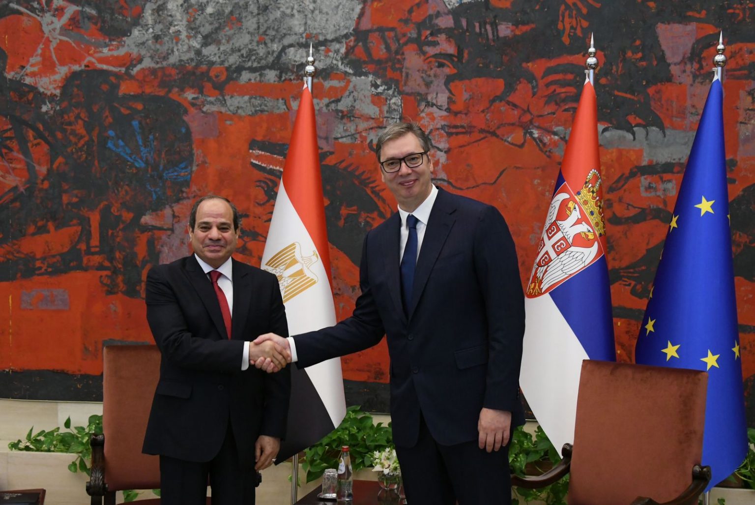 الرئيس السيسي خلال لقائه الرئيس الصربي