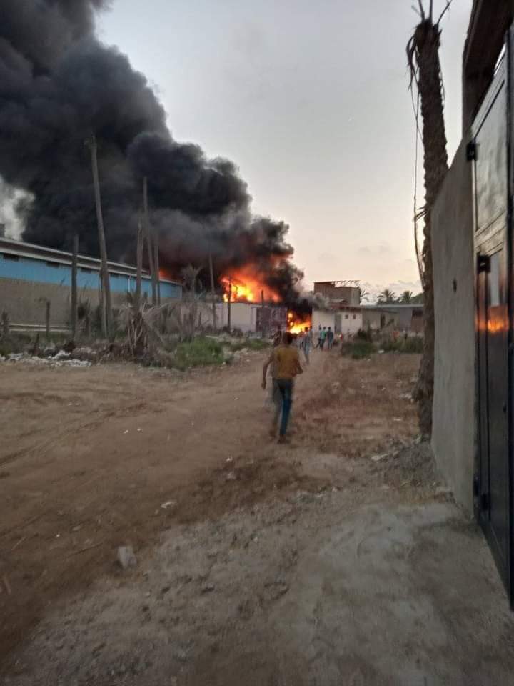 حريق مصنع تنر في دمياط