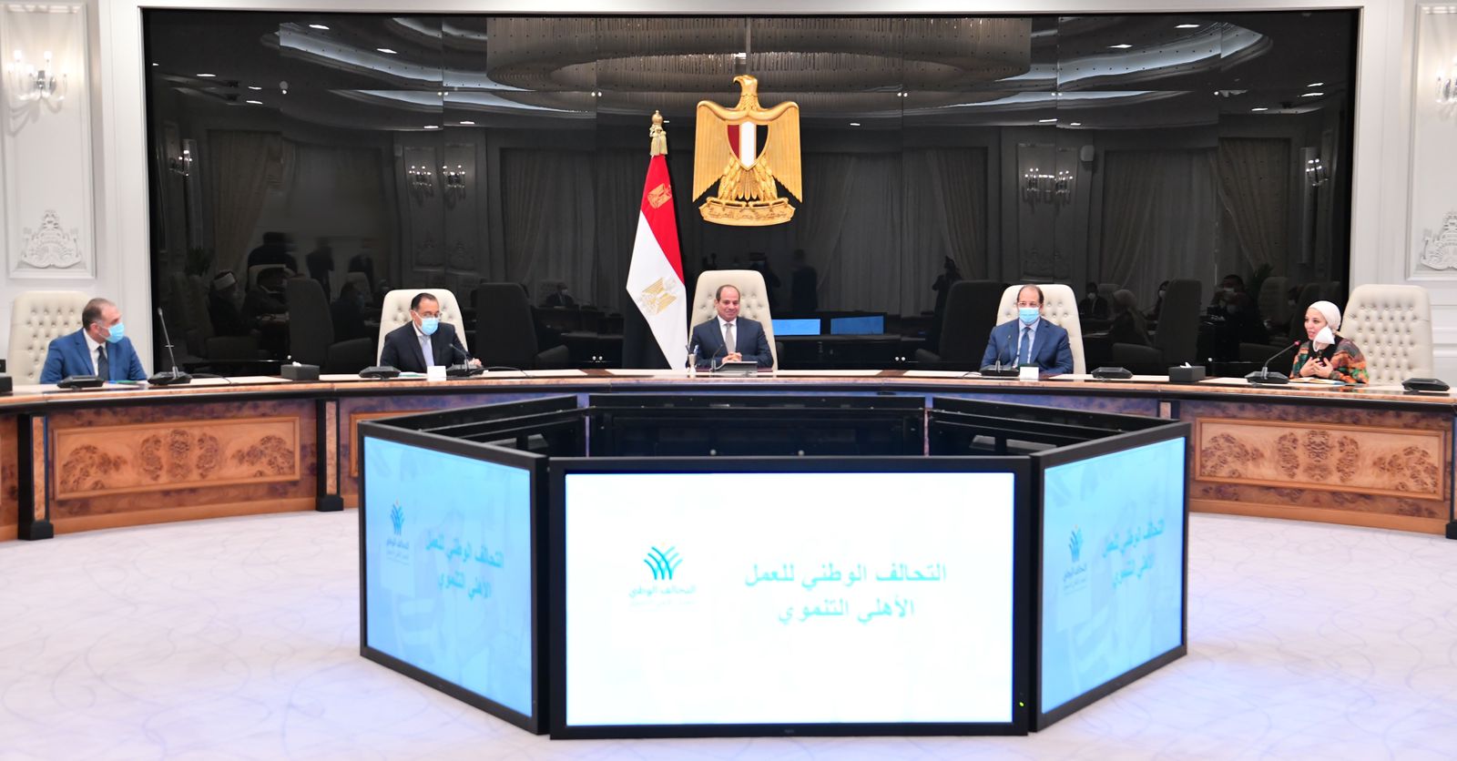 الرئيس السيسي خلال الاجتماع
