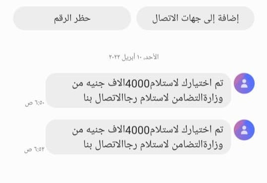 الرسالة فيها فخ.. النصب باسم «الإعانات النقدية» يغزو السوشيال ميديا والتضامن تحذر 