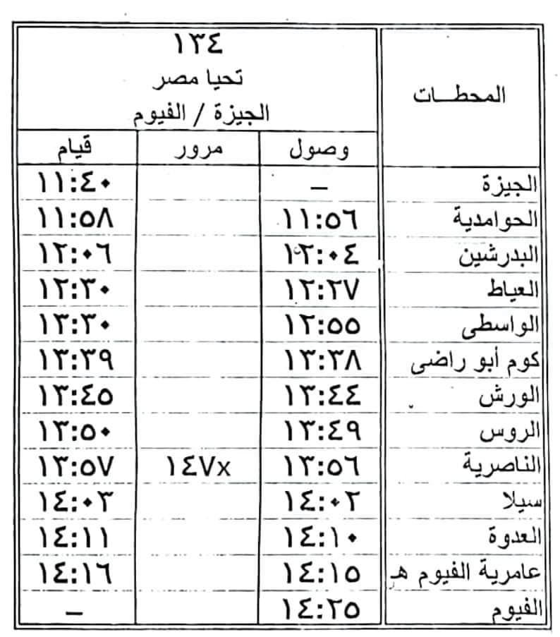 السكة الحديد تعلن المواعيد الجديدة للقطارات في شهر رمضان