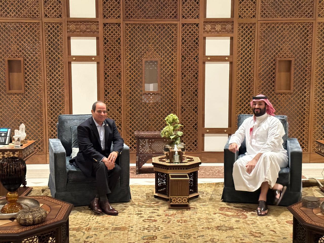 الرئيس السيسي خلال لقائه الأمير محمد بن سلمان