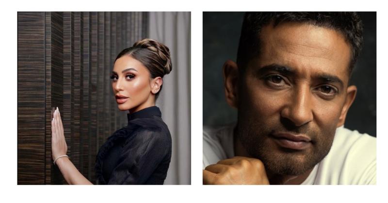 دينا الشربيني وعمرو سعد في فيلم الغربان