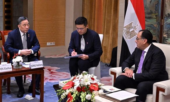 رئيس الوزراء خلال لقائه سونج هايلينج، رئيس شركة «تشاينا إنرجي»