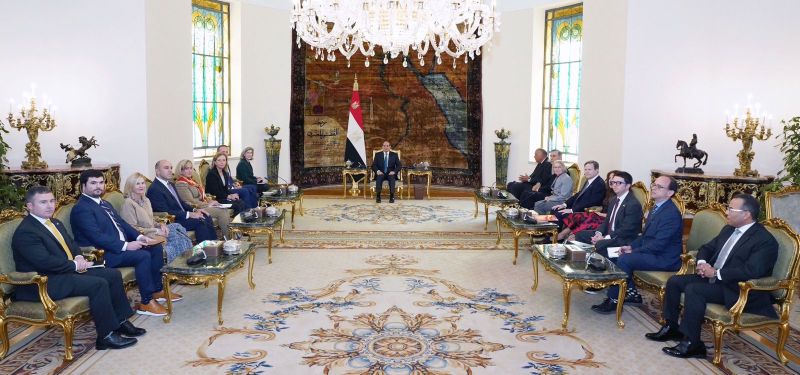 الرئيس السيسي خلال لقائه الوفد الأمريكي