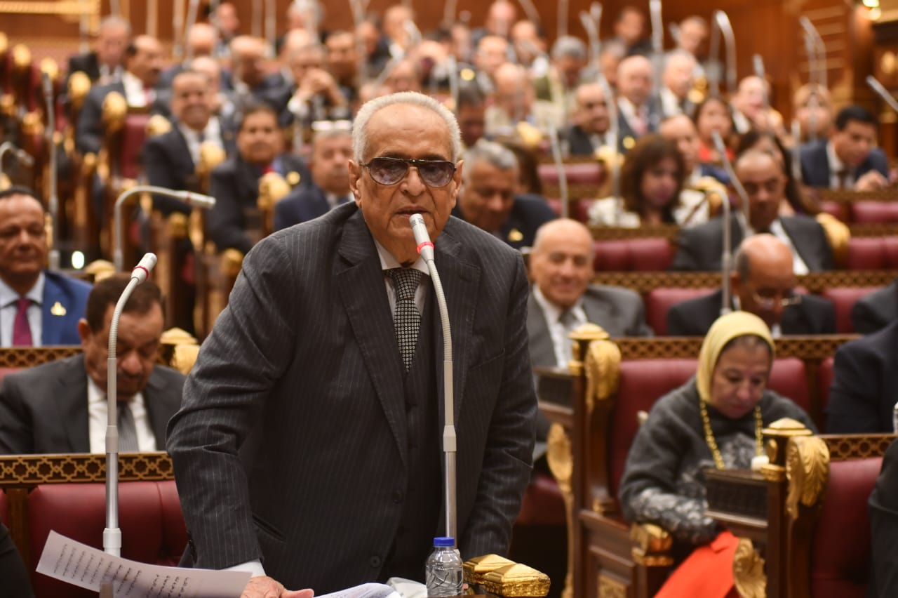 المستشار بهاء أبو شقة في جلسة الشيوخ اليوم