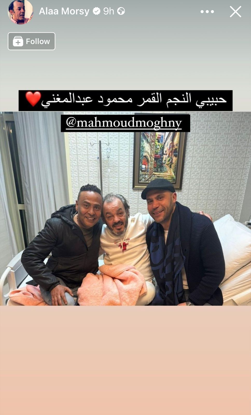 محمد إمام يزور علاء مرسي بالمستشفى