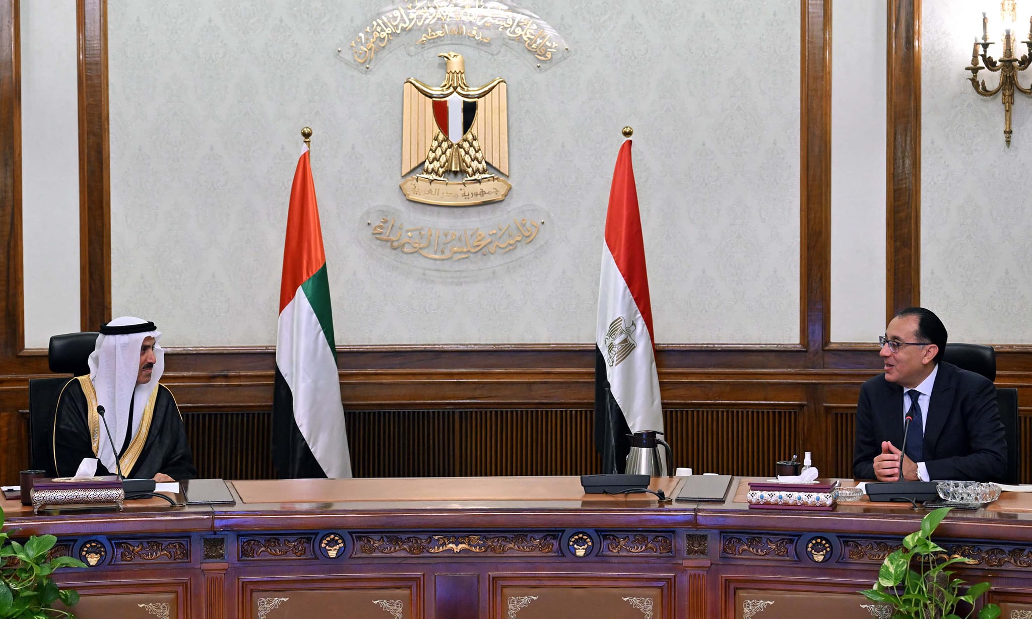 رئيس الوزراء يلتقي رئيس المجلس الوطني الاتحادي الإماراتي والوفد المرافق له