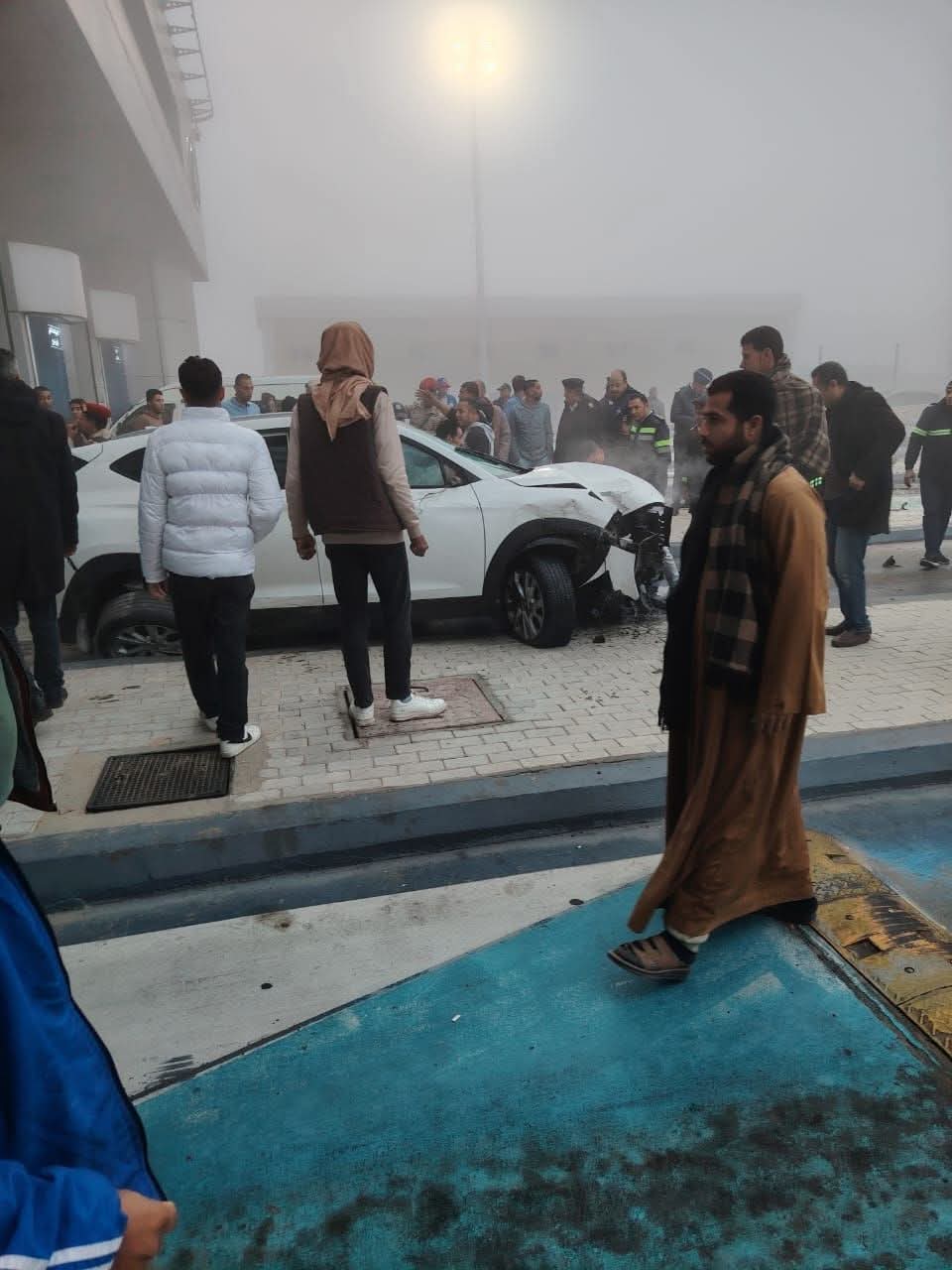 الشبورة المائية تتسبب في حادث تصادم أمام كارتة طريق القاهرة–الإسكندرية